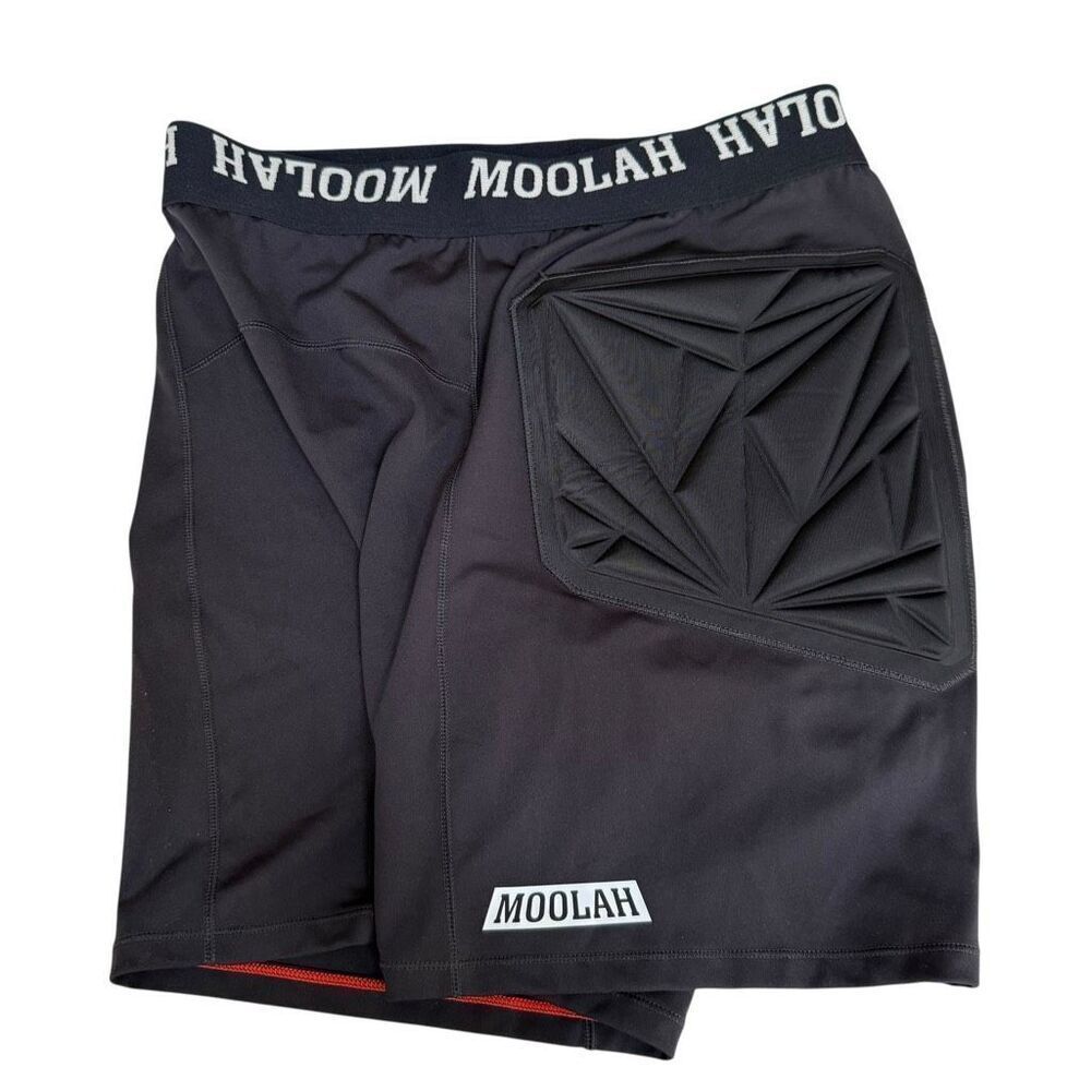Moolah Kicks Women's Black Padded Compression Shorts Active Elastic Sz M NWOT